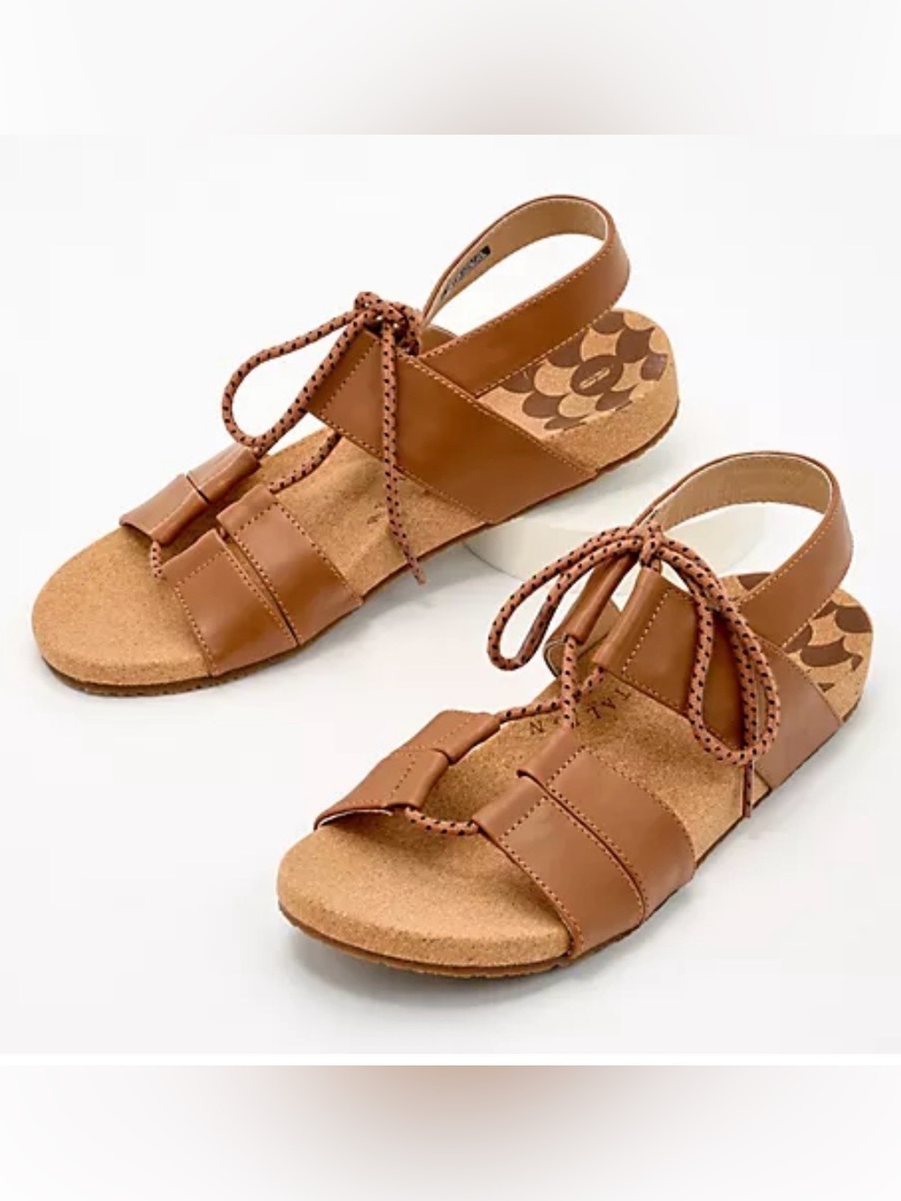 Revitalign Brown Lace-Up Leather Sandals NEW